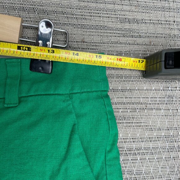 J CREW Women's Kelly Green Linen/Cotton Blend Scalloped Hem‎ Shorts Size 2 - Picture 4 of 8